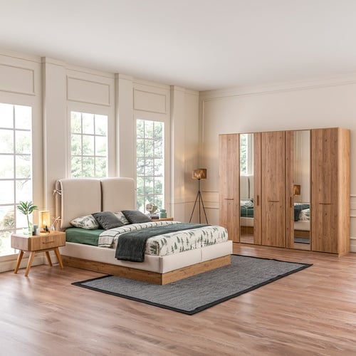 Modern "Salo" bedroom 5 pieces – warm natural wood with Nordic design
