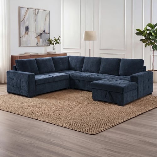 Royal Corner sofa – The elegance of the navy blue corner with smart solutions for sleeping and storage