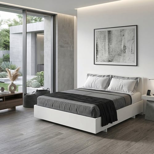 Hana Modern double bed – pure white