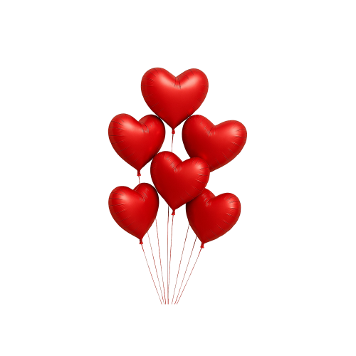 HB - Red Hearts Balloon