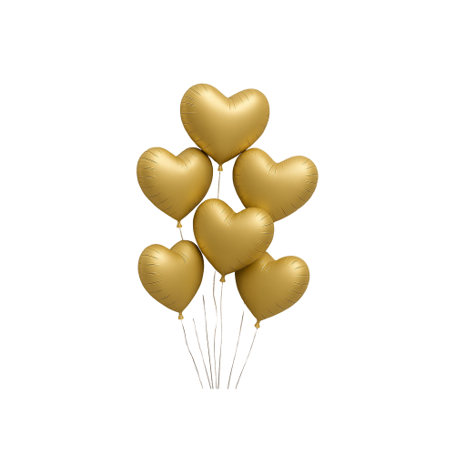 HB - Golden Hearts Balloon