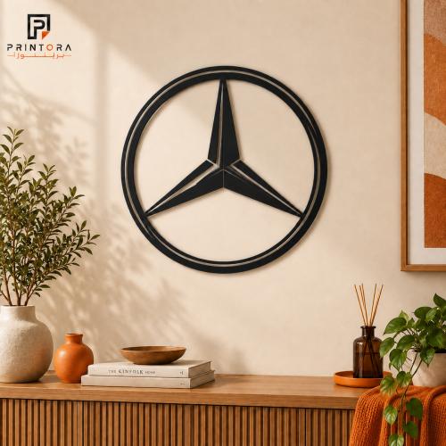 لوحة جدارية أكريليك بتصميم شعار مرسيدس