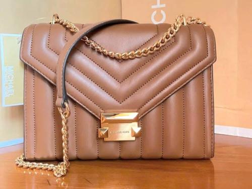 شنطة مايكل كورس Michael Kors Whitney Medium Flap Convertible Shoulder/Xbody, Luggage color