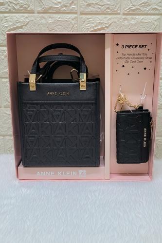 شنطة آن كلاين Anne Klein Mini Tote with Zip card case, with box