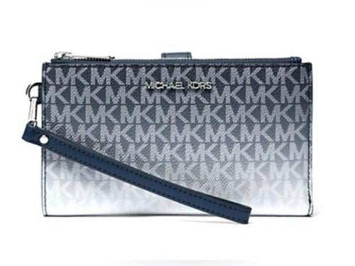 محفظة مايكل كورس Michael Kors Double Zip Large wallet/wristlet Navy Ombre Color