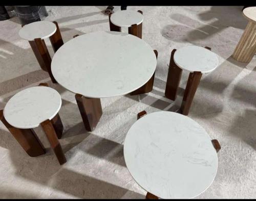 طاولة ضيافة ٥قطعه سطح رخام
