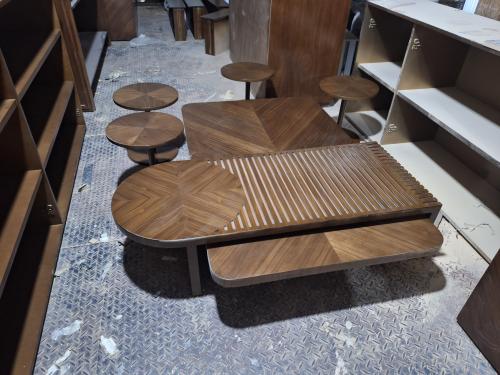 طقم طاولة قشرة جوز