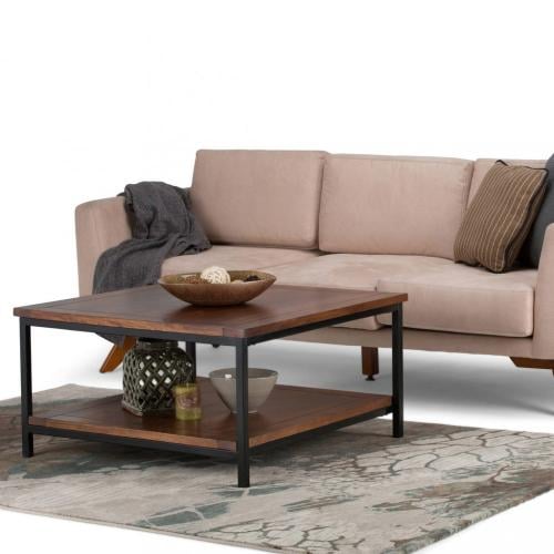 طاولة وسط 80×80×30 سم - بني