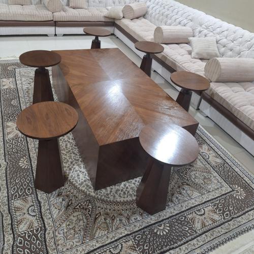 طقم طاوله قشره جوز ٧قطعه
