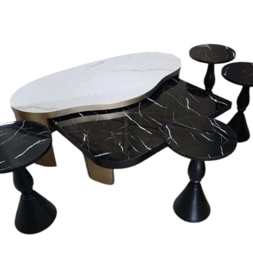 طقم طاولة خشب مع بديل الرخام