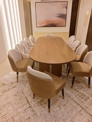 طاولة طعام +12كرسي +بوفيه مترين