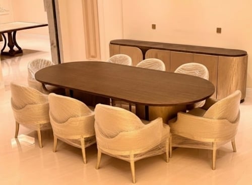 طاولة طعام +بوفيه+8كراسي