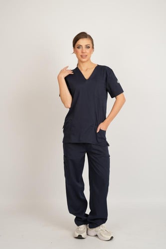 يونيفورم طبي نسائي كحلي برو