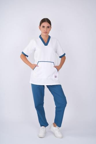 يونيفورم عاملة منزل ازرق معدنى