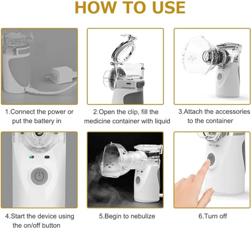 جهاز تنفس يعمل بالبخار صغير الحجم ومحمول - اللون أ...