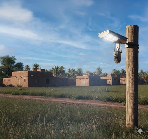 كامير مراقبة شمسية مع كشاف 2 في DENX 1