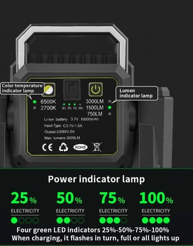 كشاف رحلات بطول قابل للتعديل ومدمج ببنك طاقة