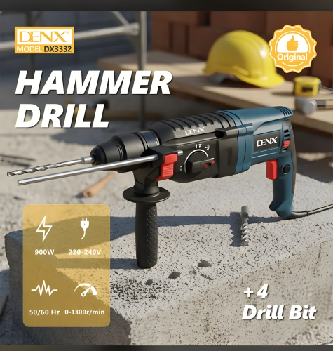 دريل مطرقي بقوة 1200واط متعدد الاستخدام من دينكس D...