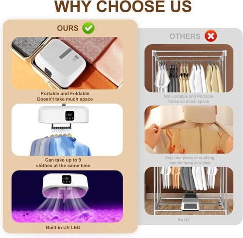 منشفة ملابس تعمل بالهواء الساخن مزودة بأشعة للتعقي...
