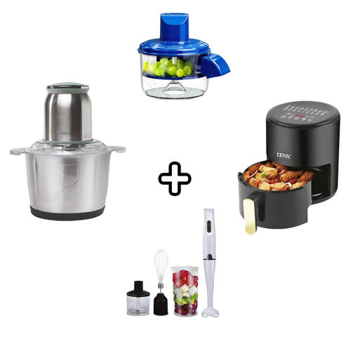 بكج غلاية هوائية +جهاز تقشير فواكه وخضروات + فرامة...