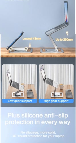 حامل لابتوب مع فتحات تهوية قابل للتعديل بذاوية 360...