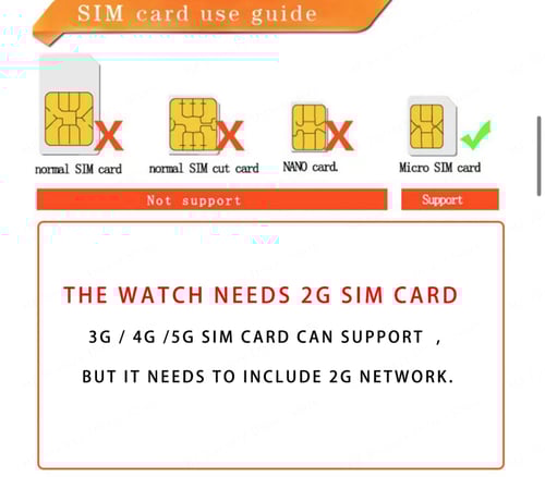 ساعة اطفال ذكية مقاومة للماء مع بطاقة لون اسود SIM