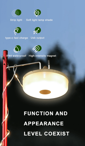 سلسلة اضاءة للتخييم قابلة للشحن من vertik