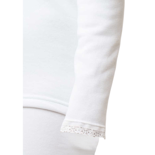 دانتيل أبيض طقم بيجاما نسائي شتوي قطن للسجناء