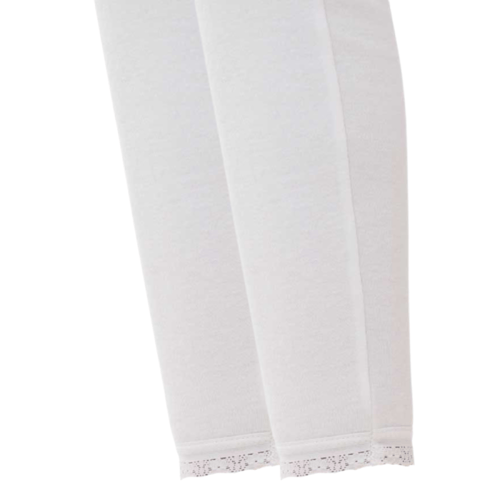 دانتيل أبيض طقم بيجاما نسائي شتوي قطن للسجناء