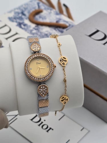 ساعة ديور مع سلسلة