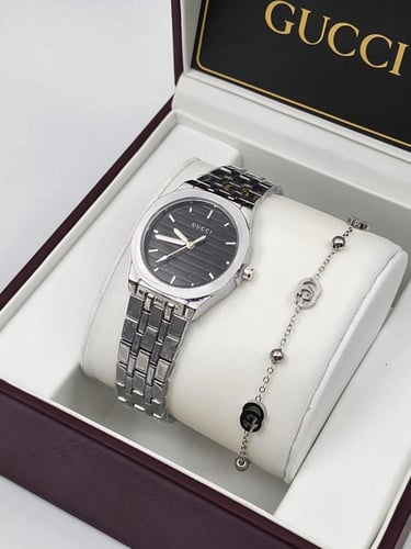 ساعة قوتشي مع سلسلة