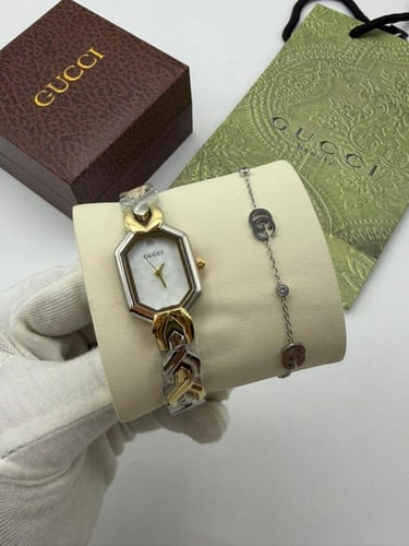 ساعة قوتشي مع سلسال هدية