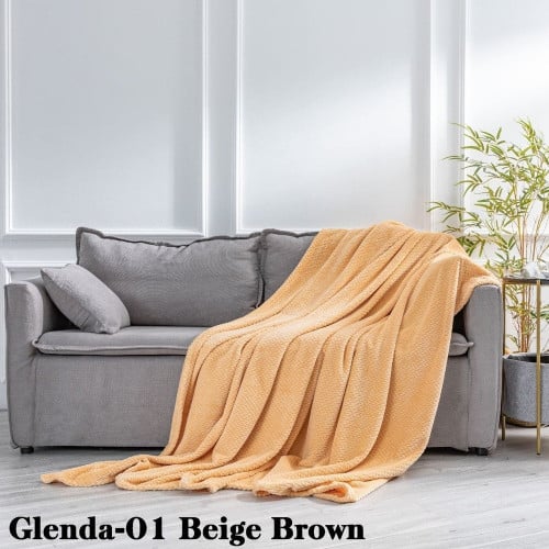 بطانية جلندا مخمل بيج