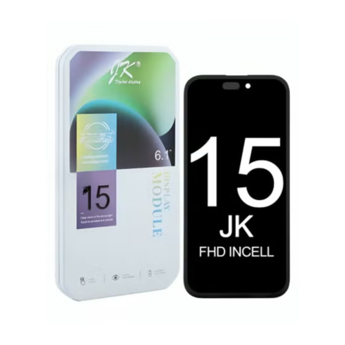 شاشة LCD لهاتف ابل ايفون 15 باللون الأسود