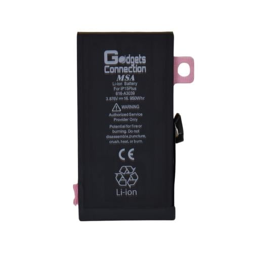 بطارية بديلة لهاتف أبل آيفون 15 بلس باللون الأسود