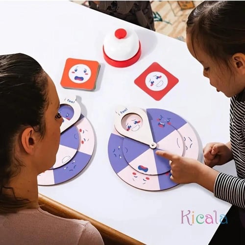 "لعبة تعلم مونتيسوري للأطفال - لعبة التعبير الخشبي...