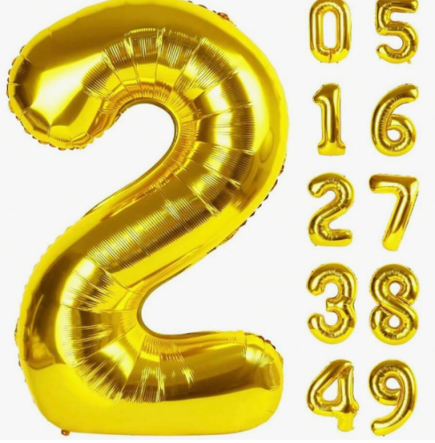 Gold number helium balloons