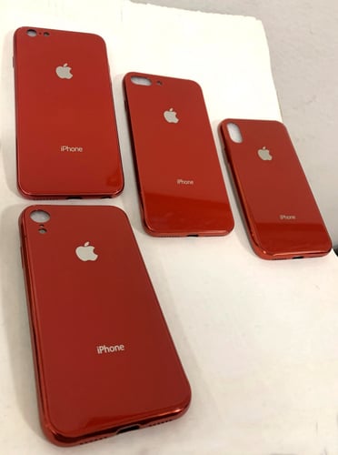 كفرات زجاجية ايفون أحمر Red glass case