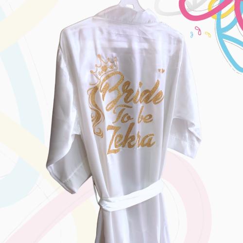 روب عروسه قصير طباعه ذهبي قليتر