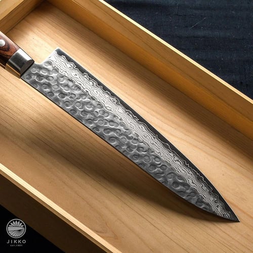 JIKKO Mille-feuille Gyuto knife VG-10 Gold Stainle...