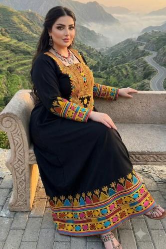 جلابية جميلة القط مع الحزام