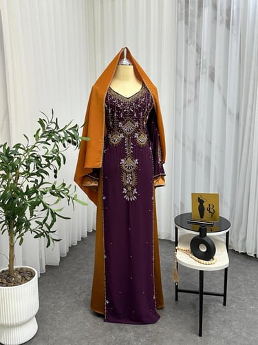 جلابيه سهره مطرزه فخمه موف