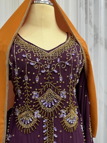 جلابيه سهره مطرزه فخمه موف