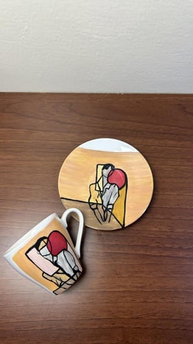 كوب اسبرسو برسم يدوي