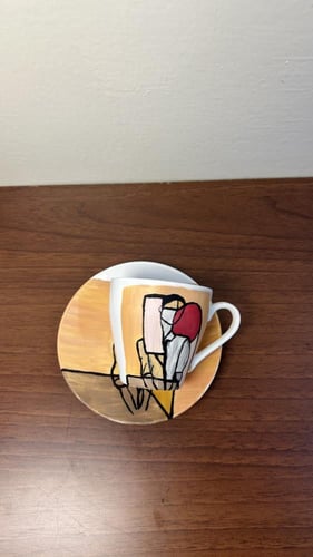 كوب اسبرسو برسم يدوي