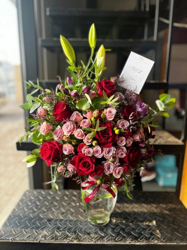 فازة بيبي روز الشفافه (احمر وردي)