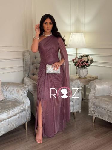 فستان سهره لمعه بكسرات بيليسيه