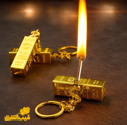 ولاعة كيروسين معدنية مقاومة للرياح تصميم سبيكة ذهبية