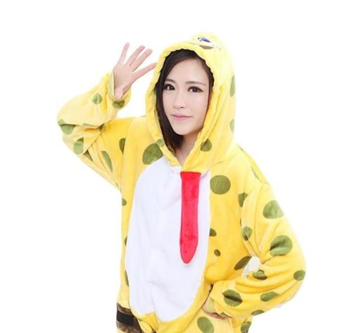 أفرول بيجاما سبونج بوب الكيغورومي (Nickelodeon: SpongeBob SquarePants Kigurumi Onesie Pajamas) - خامة فلانيل مخملية بربطة عنق مجسم...