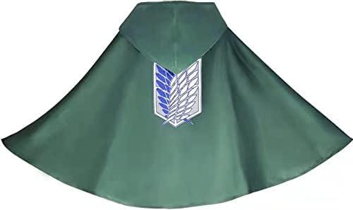 Attack on Titan Hooded Cloak Cosplay Cloth Green C...